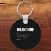 Mens Funny Grandude Cool Grandpa Novelty Sleutelhanger (Voorkant)