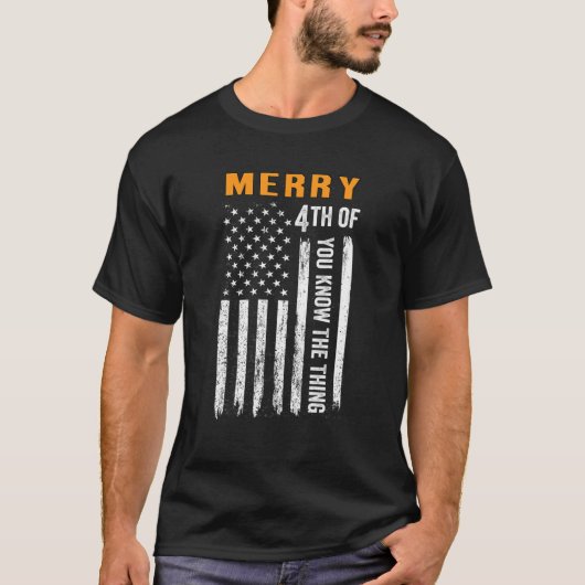 Mens Funny Joe Biden Dazed Merry 4Th Of You Know T T-shirt (Voorkant)