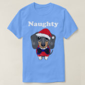 Mens Funny Naughty Christmas Dachshund Funny Wiene T-shirt (Design voorkant)