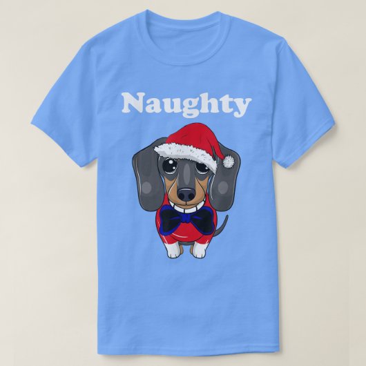 Mens Funny Naughty Christmas Dachshund Funny Wiene T-shirt (Design voorkant)