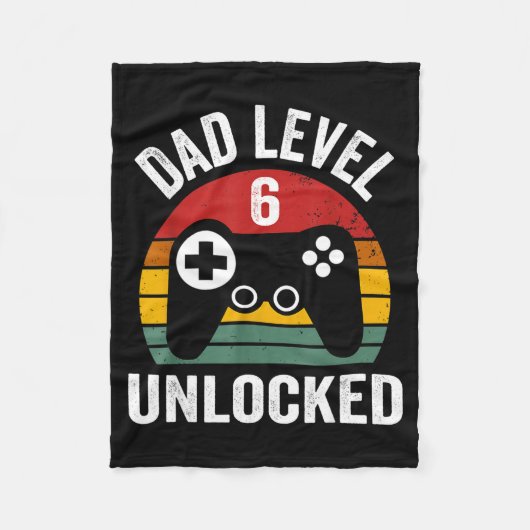Mens Funny New Dad Shirt Dad Level 6 Unlocked For Fleece Deken (Voorkant)