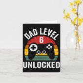 Mens Funny New Dad Shirt Dad Level 6 Unlocked For  Kaart (Gele Bloem)