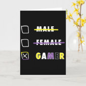 Mens Funny Nonbinary Gamer En Kaart (Gele Bloem)