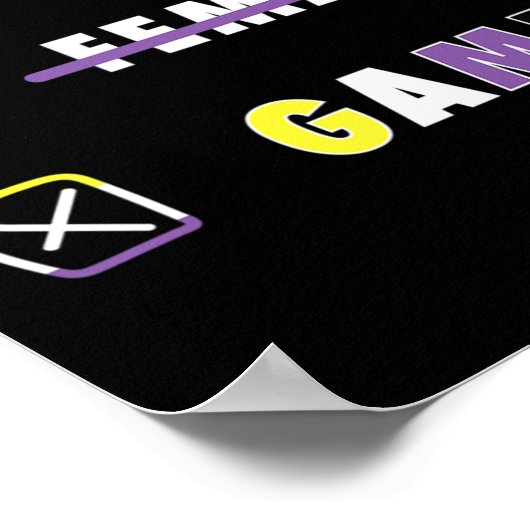 Mens Funny Nonbinary Gamer En  Poster (Hoek)