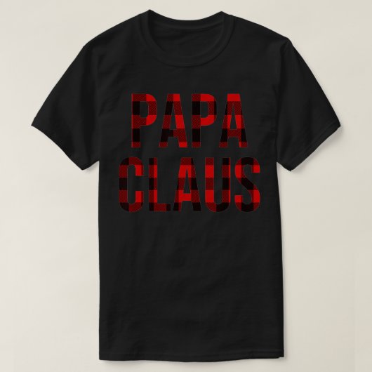 Mens Funny Papa Claus Christmas Buffalo Plaid Chec T-shirt (Design voorkant)