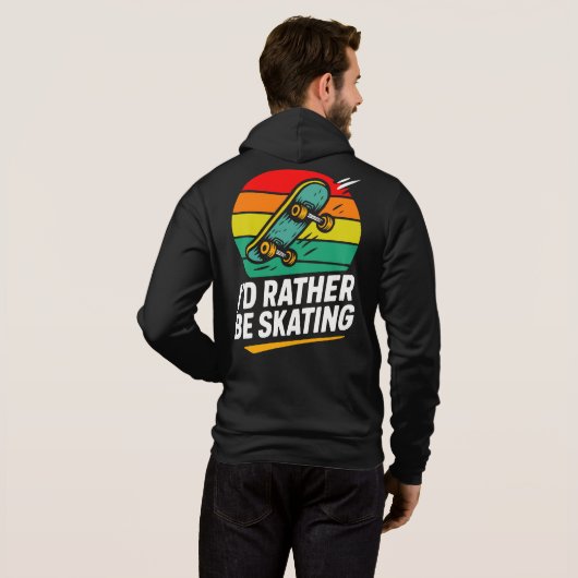 Mens funny skateboarding hoodie (Achterkant volledig)