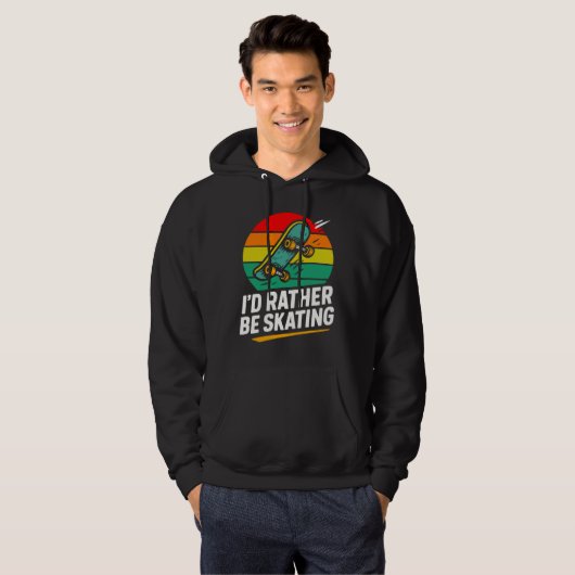 Mens funny skateboarding  hoodie (Voorkant volledig)