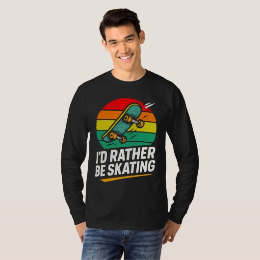 Mens funny skateboarding  t-shirt (Voorkant volledig)