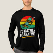 Mens funny skateboarding Tri-Blend shirt (Voorkant volledig)