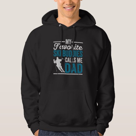 Mens Funny Skiing Fathers Day My Favorite Ski Budd Hoodie (Voorkant)
