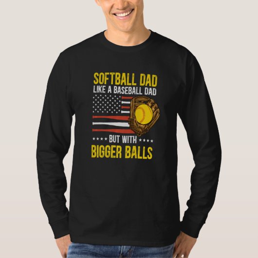 Mens Funny Softball Dad Like A Baseball Dad US Fla T-shirt (Voorkant)