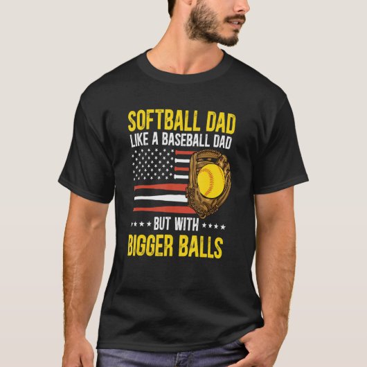 Mens Funny Softball Dad Like A Baseball Dad US Fla T-shirt (Voorkant)