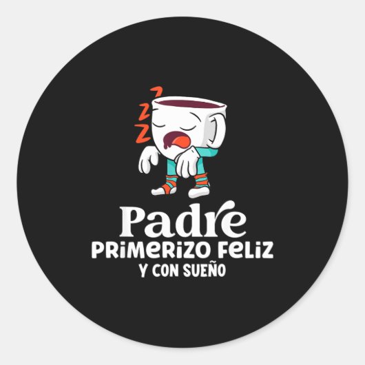 Mens Funny Spanish Announcing Pregnancy Baby New D Ronde Sticker (Voorkant)