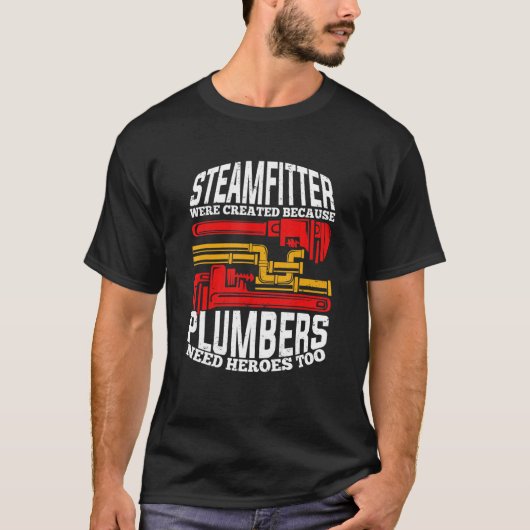 Mens Funny Steamfitter Pipefitter T-shirt (Voorkant)
