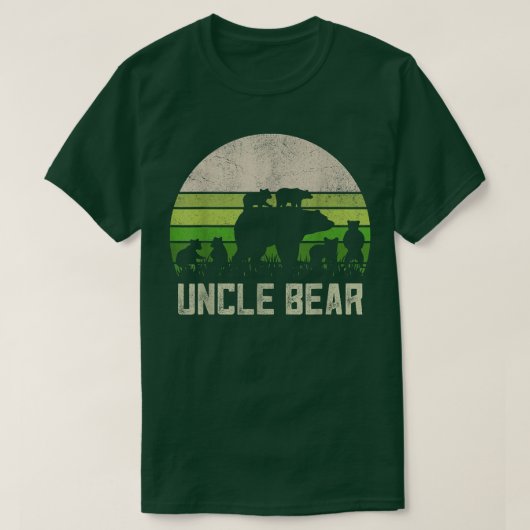 Mens Funny Uncle Bear Shirts From Niece & Nephew,  (Design voorkant)
