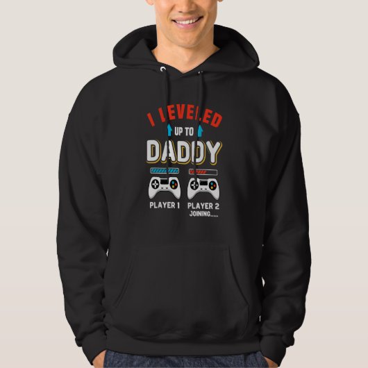 Mens Gamer Dad Offspring Joystick Level Up To Dadd Hoodie (Voorkant)