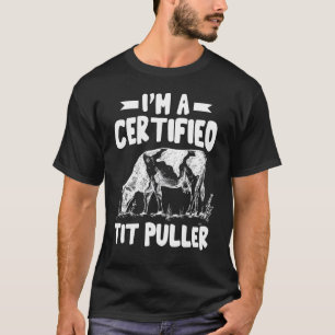 Mens Gecertificeerde Tepel Trekker   Schattige Koe T-shirt