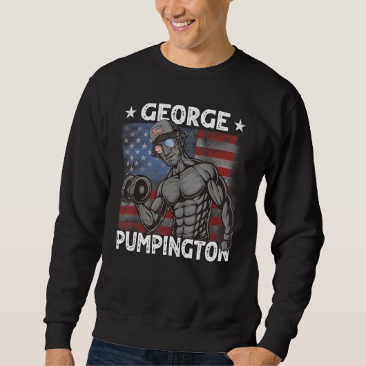 Mens George Pumpington Washington Muscles Bro 4th Trui (Voorkant)