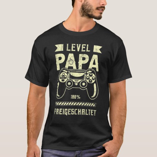Mens German Fresh dad Level dad Game controller 1 T-shirt (Voorkant)