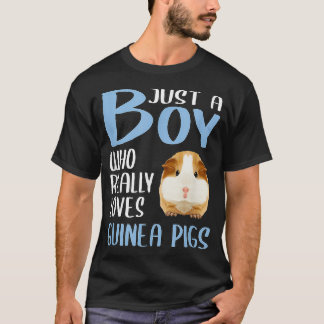 Mens Gift Cavy Just A Boy Who Really Loves Guinea  T-shirt