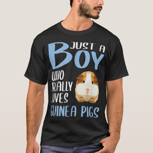 Mens Gift Cavy Just A Boy Who Really Loves Guinea  T-shirt (Voorkant)