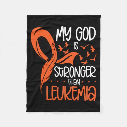 Mens God Sterker Is Dan Leukemie Bewustzijn Fleece Deken (Voorkant)
