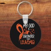 Mens God Sterker Is Dan Leukemie Bewustzijn Sleutelhanger (Voorkant)