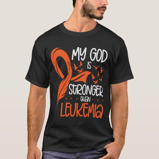 Mens God Sterker Is Dan Leukemie Bewustzijn T-shirt (Voorkant)