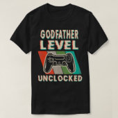 Mens Godfather Level Unlocked Funny Leveled Up To  T-shirt (Design voorkant)