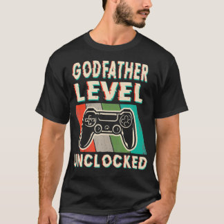 Mens Godfather Level Unlocked Funny Leveled Up To  T-shirt
