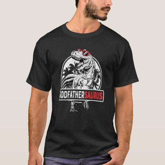 Mens Godfathersaurus Rex Dinosaur Godfather Saurus T-shirt (Voorkant)