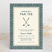 Mens Golf Birthday Party Any Age Modern Green Kaart