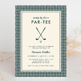 Mens Golf Birthday Party Any Age Modern Green Kaart