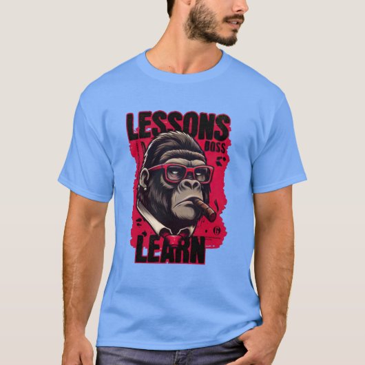 Men's Gorilla Boss Lessons Learn Basic T-Shirt (Voorkant)