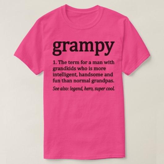 Mens Grampy Definition Funny Grampy Grandpa T-shirt (Design voorkant)