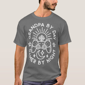 Mens Grandpa By Day Gamer By NightVideo Games Love T-shirt