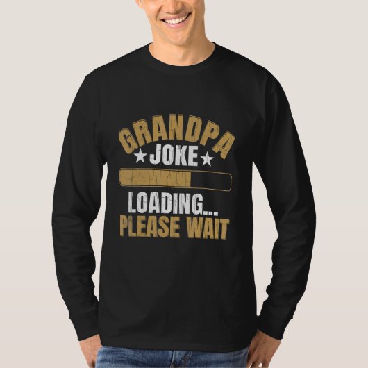 Mens Grandpa Joke Loading Please Wait Grandfathe T-shirt (Voorkant)