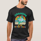 Mens Grandpa Matching Family Shark Birthday T-shirt (Voorkant)
