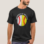Mens Grandpa Of Ballers  Baseball Softball Grandpa T-shirt (Voorkant)