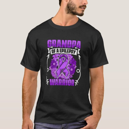 Mens Grandpa Of Epilepsy Warrior Survivor Epilepsy T-shirt (Voorkant)
