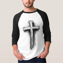 Men's Graphic Christian Cross Baseball Tee T-shirt