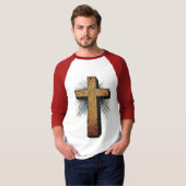 Men's Graphic Christian Cross Baseball Tee T-shirt (Voorkant volledig)