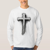 Men's Graphic Christian Cross Long Sleeve Tee  T-shirt (Voorkant)