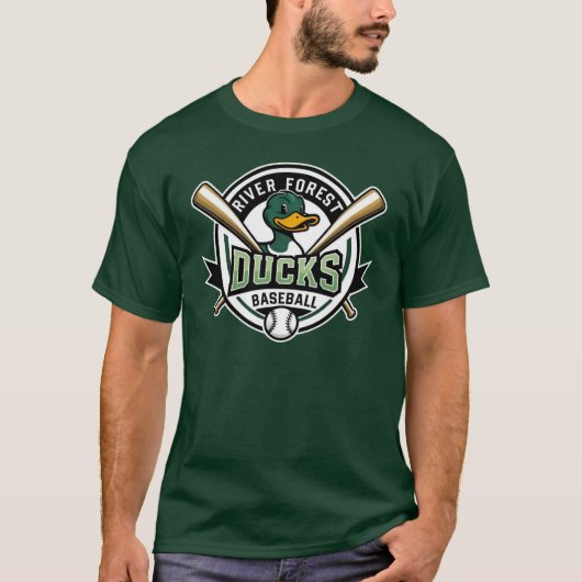 Mens Green Duck  T-shirt (Voorkant)