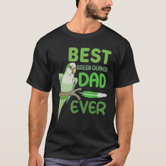Mens Green Quaker Dad Monk Parakeet Best Green Qua T-shirt (Voorkant)