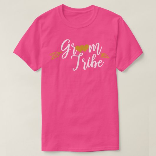 Mens Groom Tribe Heart Engagement Wedding Party Ma T-shirt (Design voorkant)