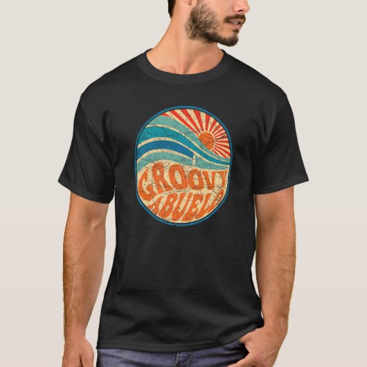 Mens Groovy Abuelo 70s Aesthetic Nostalgia 1970's  T-shirt (Voorkant)