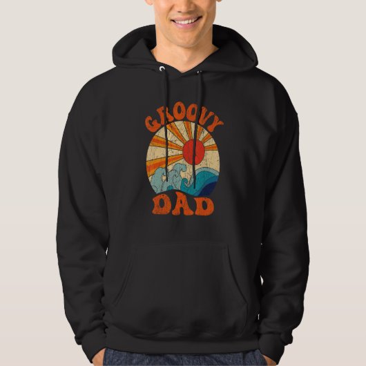 Mens Groovy Dad 70s Aesthetic Nostalgia 1970's Ret Hoodie (Voorkant)