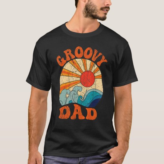 Mens Groovy Dad 70s Aesthetic Nostalgia 1970's Ret T-shirt (Voorkant)