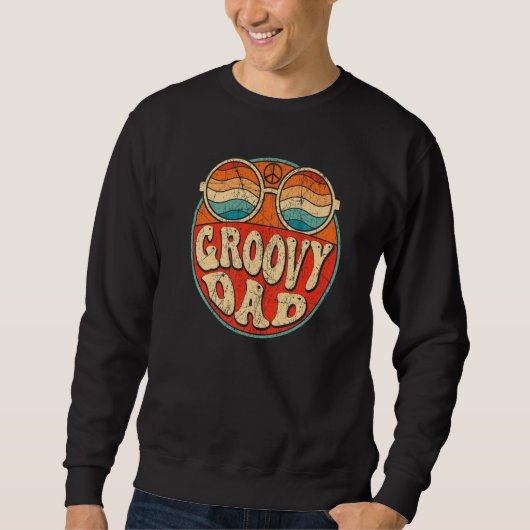 Mens Groovy Dad 70s Aesthetic Nostalgia 1970's Ret Trui (Voorkant)